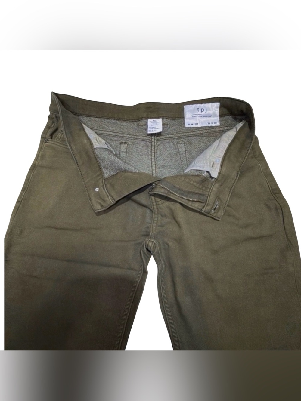The Perfect Jeans NYC | Slim-Fit Denkhaki™ Jeans/Khakis | Olive | 34/30 NWT - Picture 6 of 14